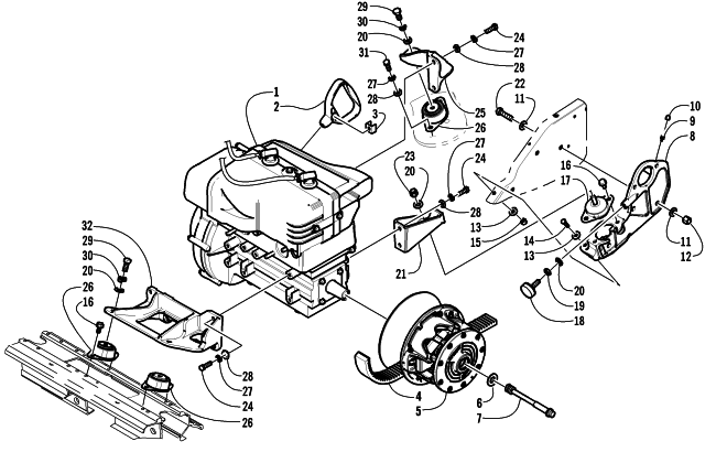 Parts Diagram for Arctic Cat 2002 Z 570 (ESR) SNOWMOBILE ENGINE AND RELATED PARTS