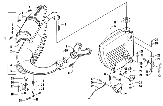 Parts Diagram for Arctic Cat 2002 Z 570 SS SNOWMOBILE EXHAUST ASSEMBLY