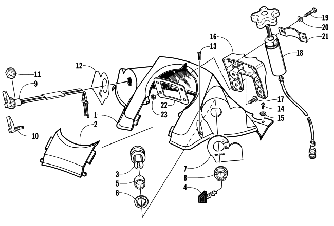 Parts Diagram for Arctic Cat 2002 ZR 800 CC () SNOWMOBILE CONSOLE AND SWITCH ASSEMBLY