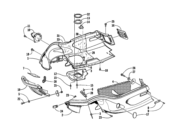Parts Diagram for Arctic Cat 2002 ZR 800 SNOWMOBILE BELLY PAN AND FRONT BUMPER ASSEMBLY