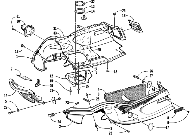 Parts Diagram for Arctic Cat 2002 ZR 800 EFI CC () SNOWMOBILE BELLY PAN AND FRONT BUMPER ASSEMBLY
