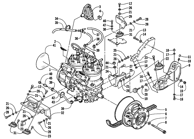 Parts Diagram for Arctic Cat 2002 ZR 800 CC () SNOWMOBILE ENGINE AND RELATED PARTS
