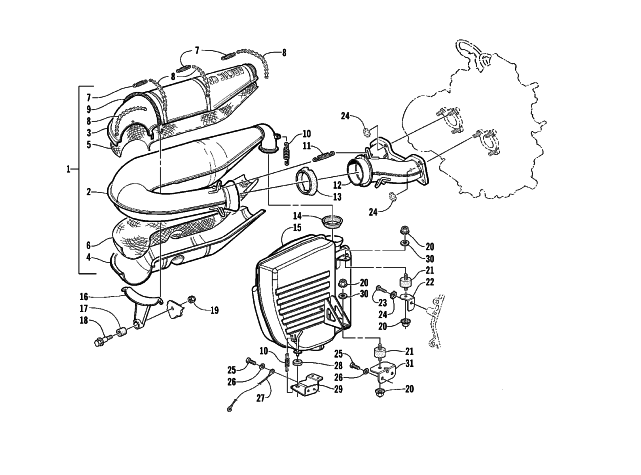 Parts Diagram for Arctic Cat 2002 ZR 800 EFI SNOWMOBILE EXHAUST ASSEMBLY