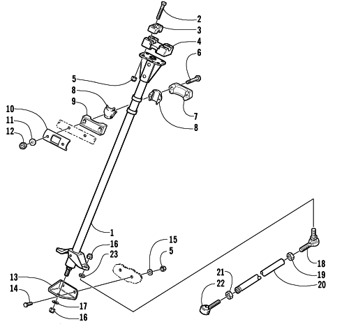 Parts Diagram for Arctic Cat 2002 MOUNTAIN CAT 800 EFI () SNOWMOBILE STEERING POST ASSEMBLY