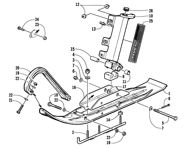 Parts Diagram for Arctic Cat 2002 ZL 800 EFI SS SNOWMOBILE SKI AND SPINDLE ASSEMBLY
