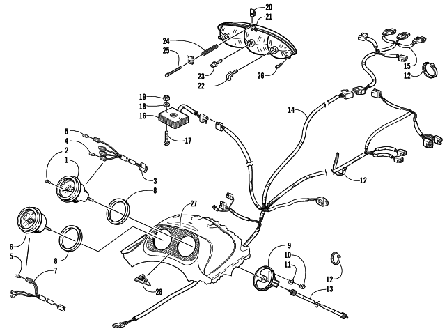 Parts Diagram for Arctic Cat 2002 ZL 800 EFI SS SNOWMOBILE HEADLIGHT, INSTRUMENTS, AND WIRING ASSEMBLIES