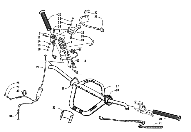Parts Diagram for Arctic Cat 2002 MOUNTAIN CAT 1000 SNOWMOBILE HANDLEBAR AND CONTROLS