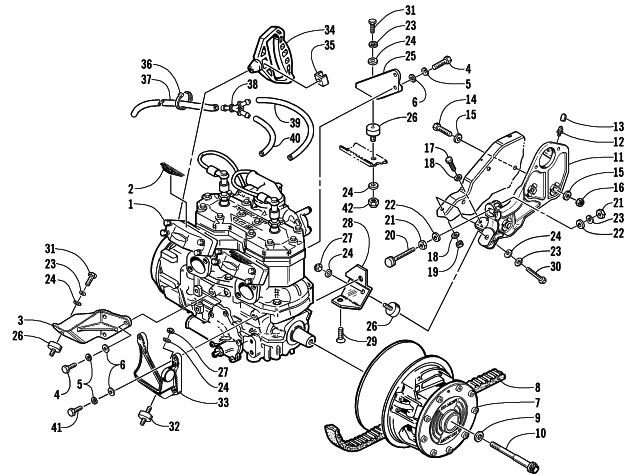 Parts Diagram for Arctic Cat 2002 ZR 600 SNOWMOBILE ENGINE AND RELATED PARTS