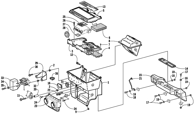Parts Diagram for Arctic Cat 2002 MOUNTAIN CAT 800 EFI (LE 144) SNOWMOBILE AIR SILENCER ASSEMBLY