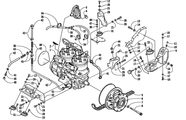 Parts Diagram for Arctic Cat 2002 MOUNTAIN CAT 800 EFI (LE 144) SNOWMOBILE ENGINE AND RELATED PARTS