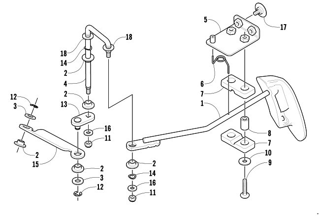 Parts Diagram for Arctic Cat 2003 400 4X4 MANUAL TRANSMISSION () ATV FRONT DRIVE SHIFT LINKAGE ASSEMBLY