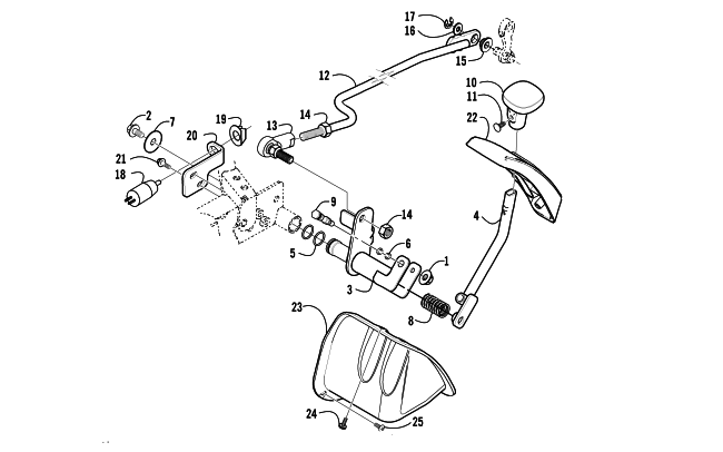 Parts Diagram for Arctic Cat 2002 400 4X4/500 MANUAL TRANSMISSION (500 ) ATV REVERSE SHIFT LEVER ASSEMBLY