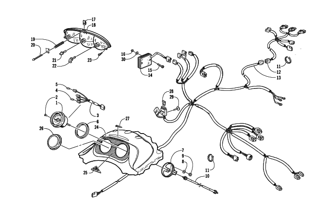 Parts Diagram for Arctic Cat 2002 Z 570 SNOWMOBILE HEADLIGHT, INSTRUMENTS, AND WIRING ASSEMBLIES (ESR/Int)