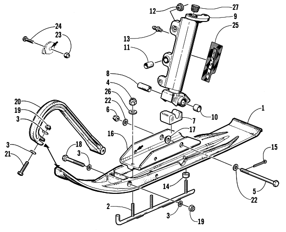 Parts Diagram for Arctic Cat 2002 ZRT 600 SNOWMOBILE SKI AND SPINDLE ASSEMBLY