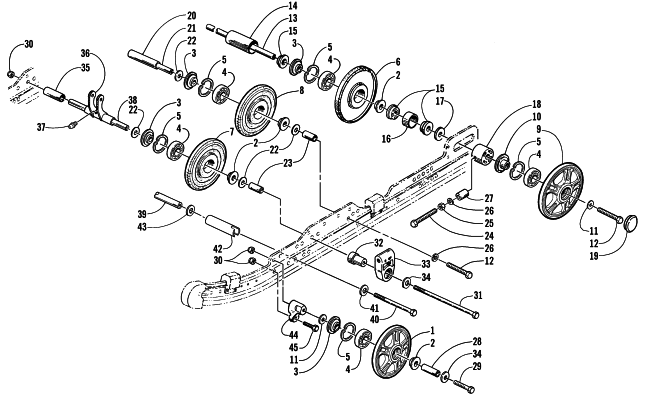 Parts Diagram for Arctic Cat 2002 ZRT 600 SNOWMOBILE IDLER WHEEL ASSEMBLY
