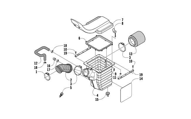 Parts Diagram for Arctic Cat 2005 500 AUTOMATIC TRANSMISSION 4X4 TRV ATV AIR INTAKE ASSEMBLY