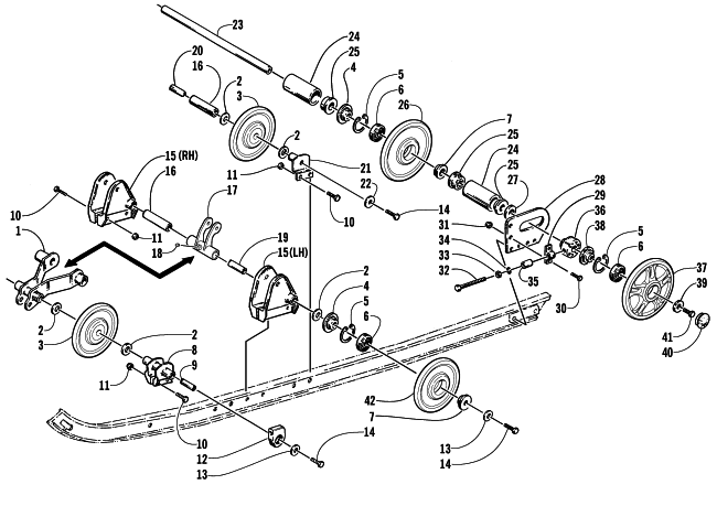Parts Diagram for Arctic Cat 2002 Z 570 () SNOWMOBILE IDLER WHEEL ASSEMBLY