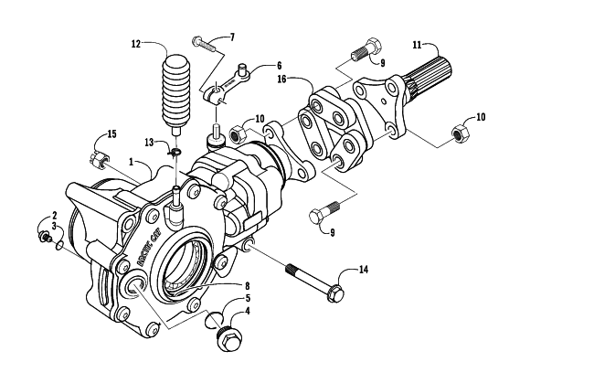 Parts Diagram for Arctic Cat 2002 400 4X4 MANUAL TRANSMISSION () ATV FRONT DRIVE GEARCASE ASSEMBLY