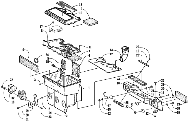 Parts Diagram for Arctic Cat 2002 ZRT 600 SNOWMOBILE AIR SILENCER ASSEMBLY