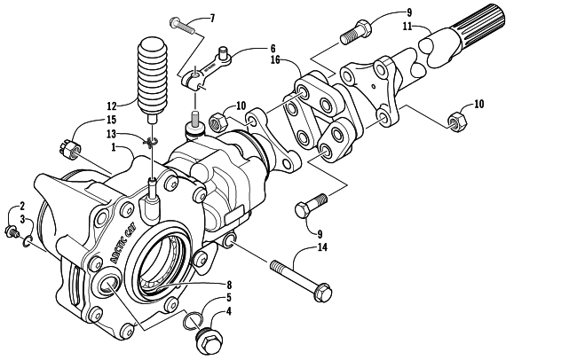 Parts Diagram for Arctic Cat 2002 300 2x4 () ATV FRONT DIFFERENTIAL ASSEMBLY (4X4)