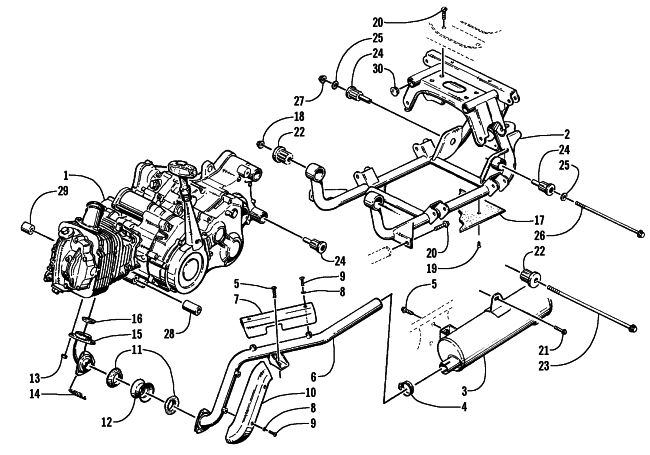 Parts Diagram for Arctic Cat 2002 300 2x4 () ATV ENGINE AND RELATED PARTS