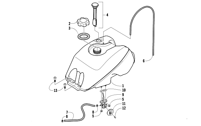 Parts Diagram for Arctic Cat 2004 400 MANUAL TRANSMISSION 2X4 FIS ATV GAS TANK ASSEMBLY