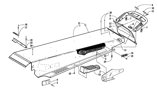 Parts Diagram for Arctic Cat 2002 PANTHER 570 (ESR) SNOWMOBILE TUNNEL AND REAR BUMPER