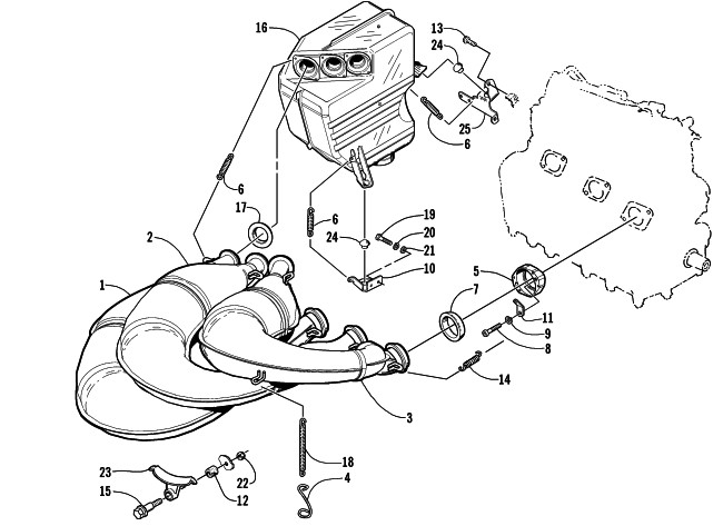Parts Diagram for Arctic Cat 2002 THUNDERCAT SNOWMOBILE EXHAUST ASSEMBLY
