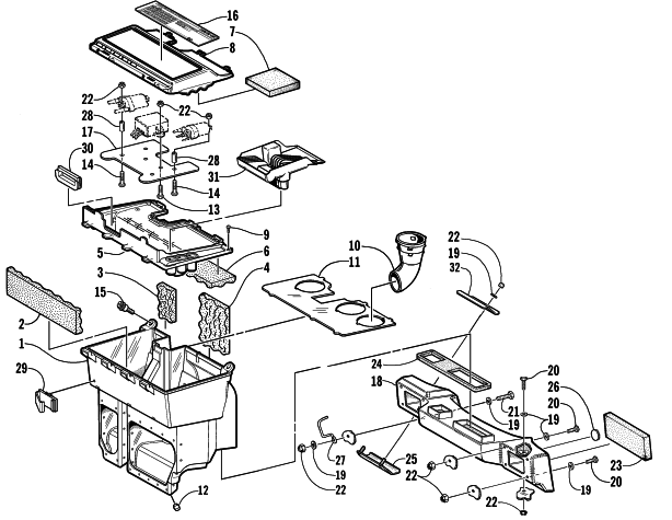 Parts Diagram for Arctic Cat 2002 THUNDERCAT SNOWMOBILE AIR SILENCER ASSEMBLY