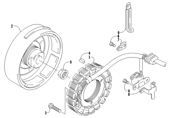 Parts Diagram for Arctic Cat 2003 400 4X4 AUTOMATIC TRANSMISSION () ATV MAGNETO ASSEMBLY
