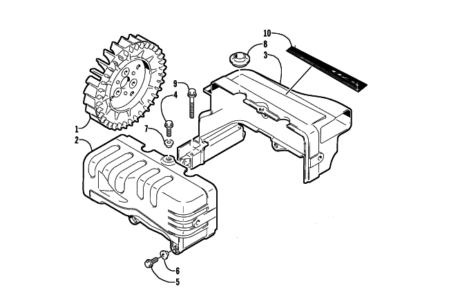 Parts Diagram for Arctic Cat 2002 Z 570 SS SNOWMOBILE COOLING FAN AND CYLINDER COWLING ASSEMBLY