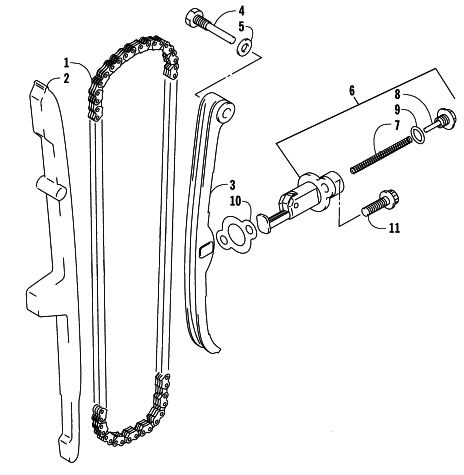 Parts Diagram for Arctic Cat 2004 400 MANUAL TRANSMISSION 4X4 MRP ATV CAM CHAIN ASSEMBLY
