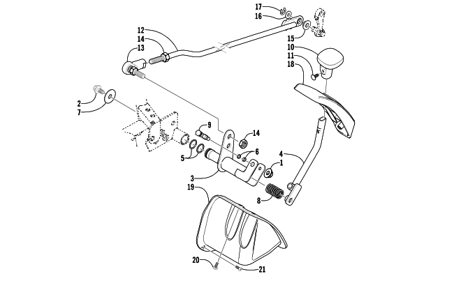 Parts Diagram for Arctic Cat 2004 400 AUTOMATIC TRANSMISSION 4X4 FIS ATV REVERSE SHIFT LEVER ASSEMBLY