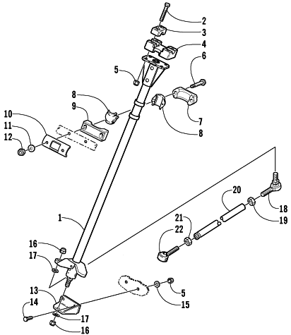 Parts Diagram for Arctic Cat 2002 4-STROKE TOURING SNOWMOBILE STEERING POST ASSEMBLY