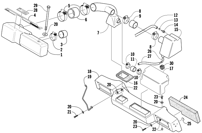 Parts Diagram for Arctic Cat 2002 4-STROKE TOURING () SNOWMOBILE AIR SILENCER ASSEMBLY