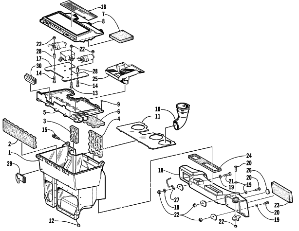 Parts Diagram for Arctic Cat 2002 MOUNTAIN CAT 1000 SNOWMOBILE AIR SILENCER ASSEMBLY