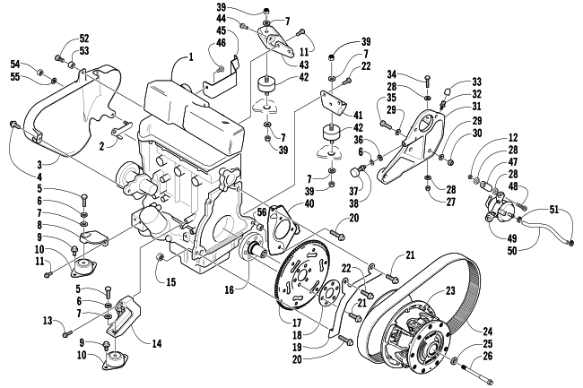 Parts Diagram for Arctic Cat 2002 4-STROKE TOURING () SNOWMOBILE ENGINE AND RELATED PARTS