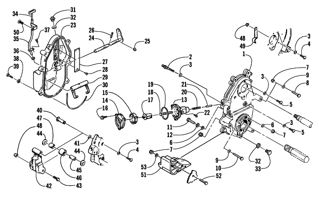 Parts Diagram for Arctic Cat 2002 4-STROKE TOURING SNOWMOBILE DROPCASE AND CHAIN TENSION ASSEMBLY