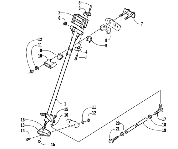 Parts Diagram for Arctic Cat 2002 Z 440 SNO PRO () SNOWMOBILE STEERING POST ASSEMBLY