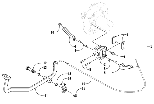 Parts Diagram for Arctic Cat 2002 500 AUTOMATIC TRANSMISSION FIS () ATV MECHANICAL BRAKE ASSEMBLY