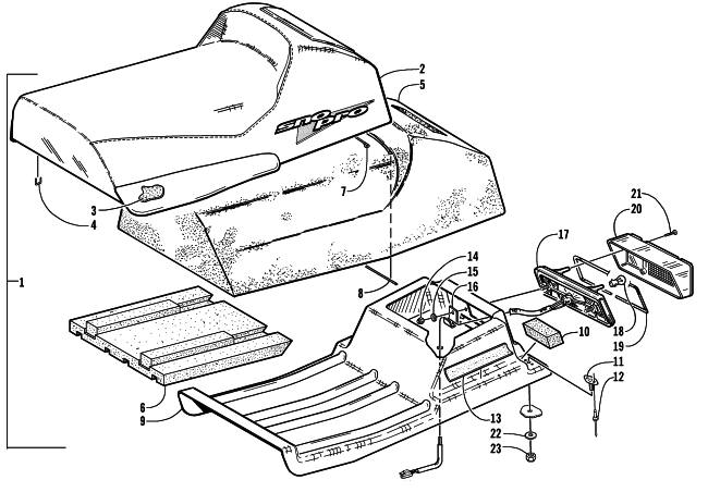 Parts Diagram for Arctic Cat 2002 Z 440 SNO PRO () SNOWMOBILE SEAT AND TAILLIGHT ASSEMBLY