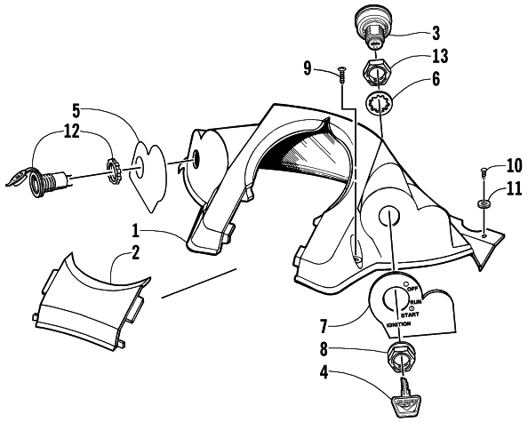 Parts Diagram for Arctic Cat 2002 4-STROKE TOURING () SNOWMOBILE CONSOLE AND SWITCH ASSEMBLY
