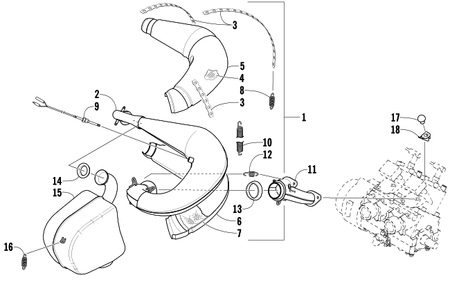 Parts Diagram for Arctic Cat 2002 ZR 440 SNO PRO () SNOWMOBILE EXHAUST ASSEMBLY