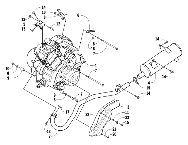 Parts Diagram for Arctic Cat 2002 500 AUTOMATIC TRANSMISSION FIS () ATV ENGINE AND EXHAUST