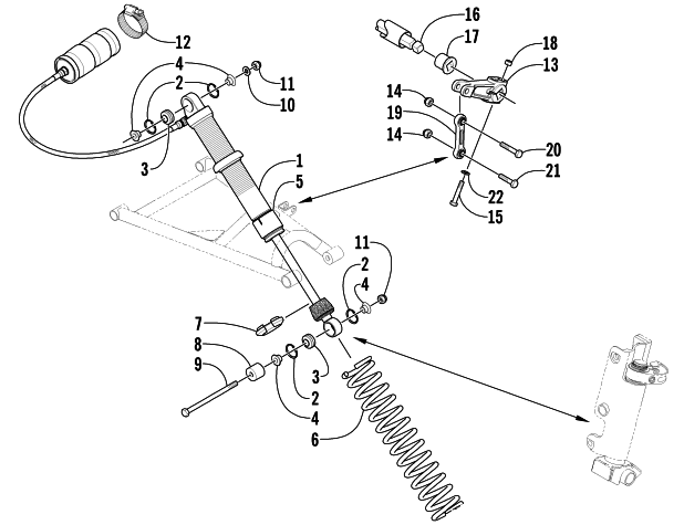Parts Diagram for Arctic Cat 2002 ZR 440 SNO PRO () SNOWMOBILE SHOCK ABSORBER AND SWAY BAR ASSEMBLY