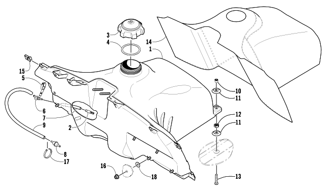 Parts Diagram for Arctic Cat 2002 ZR 440 SNO PRO () SNOWMOBILE GAS TANK AND COVER