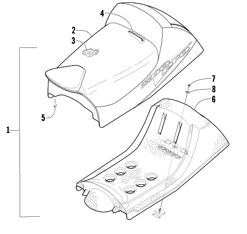 Parts Diagram for Arctic Cat 2002 ZR 440 SNO PRO SNOWMOBILE SEAT ASSEMBLY