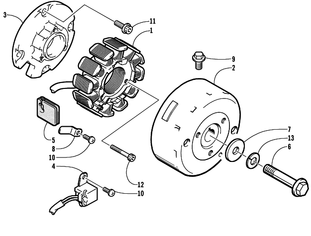 Parts Diagram for Arctic Cat 2002 ZR 440 SNO PRO SNOWMOBILE MAGNETO ASSEMBLY
