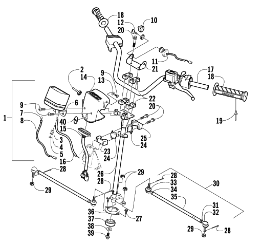 Parts Diagram for Arctic Cat 2002 400 4x4 MANUAL TRANSMISSION FIS () ATV STEERING ASSEMBLY