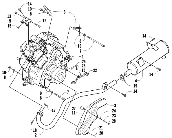 Parts Diagram for Arctic Cat 2002 400/500 MANUAL TRANSMISSION FIS (500 ) ATV ENGINE AND EXHAUST